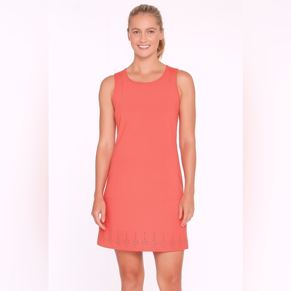 Title Nine Women’s Unconventional Sleeveless Mini Dress in Peach Pink Size Large - Picture 1 of 8